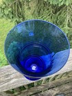 Large 11    Tall Cobalt Blue Glass Vase Vintage Decorative Solid