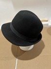 Bhs 100  Wool Black Fedora W black Band One Size