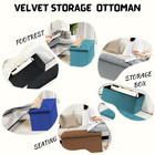 Foldable Velvet Storage Ottoman     Large Tufted Ottoman  Footstool   Seat Bench