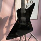6-strings Black Explorer Electric Guitar Solid Body H-h Pickups Black Hardware