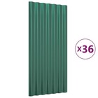 Roof Panels 36 Pcs Galvanized Steel Green 31 5 x14 2 