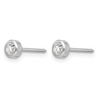 Crystal Inverness April Bezel Piercing Earrings 4mm 14k White Gold Women s Solid