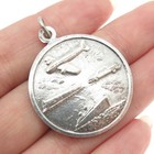 Antique Art Deco Silver-tone Saint Christopher Be My Guide Medal Pendant