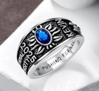High School Class Ring With Name   Pattern For Men Women Personalized Birthstone