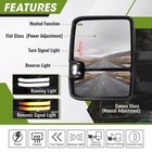 For 2003-2006 Chevy Silverado  gmc Sierra Smoked Switchback Heated Tow Mirrors