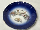 1902 King Edward Vii Coronation Porcelain Plate Queen Alexandra Blue Cobalt