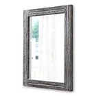 Aazzkang Rustic Mirror Large 26 x18  Wood Framed Wall 26x18 Inch Dark Gray