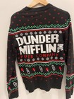 The Office Dunder Mifflin Black Ugly Christmas Sweater Michael Scott Men   s Sz L