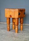 Antique Butcher Block Table Farmhouse Kitchen Island Stand Maple Vintage