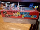 Nice 1950 s  Fuji Press Kogyu Wind Up  Mechanical Machine Gun Monkey  Box