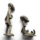 2 Brass African Ashanti Gold Weights 1700-1900 Ad Tribal Men Figures 29-41g No63