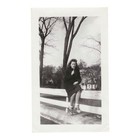 Vintage Snapshot Photo 1940s Woman Eating Popsicle Saddle Shoes Fence 40s