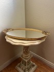Vintage Matson Roses French Oval Dresser Mirrored Vanity Tray Gold Filigree