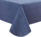 Vinyl Tablecloth With Flannel Backing  Denim Blue  Waterproof  Stain-resistan   