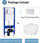 In-wall Tank And Toilet Combo Set 1 1 1 6 Gpf Elongated Wall Hung Toilet W  Seat