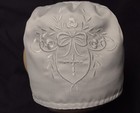 Girl Boy Satin  Embroidered Floral  Cross Christening baptism Bonnet  0-24 M
