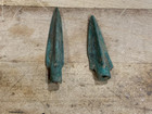 Two Rare Ancient Celtic Warriors Bronze Arrowheads 200 Bc