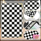 Server Book For Waitresses  Leather With Zipper Pocket  Retro Checkerboard Desig