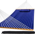 Outdoor Quilted Fabric Hammock Spreader Bars And Detachable Pillow And Chain