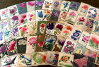  huge estate-lot-of 110  velvet airbrushed embossed vintage greetings-postcards 