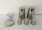 Vintage 1930 s German Silver Plate Large  Cocktail Shaker 7 Piece Set   rare 