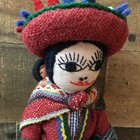 Vtg Peruvian Doll Latin Folk Art Cloth Woman With Baby Thread Shawl Handmade 10   