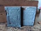 Pair  Of 2 Blocks   Vintage Letterpress Printing Blocks W one Bonus