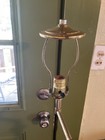 Vtg Polished Brass Floor Lamp Swivel Swing Arm Heavy Gold Reading  Pharmacy