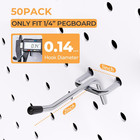 50 Pack Pegboard Hooks  2 Inch Metal Peg Board Hooks Accessories  Peg