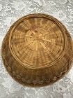 Vintage Handmade Woven Wicker Basket Cottage Coastal Grandma Farmhouse