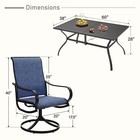 7 Piece Outdoor Dining Set Patio 360   Swivel Chairs Metal Table Garden Furniture