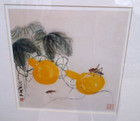Qi Baishi  1864-1957  Chinese Painter  swiss Print grasshoppers On Yellow Gourds