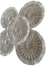 Vintage Mcm Set Of 5 - Clear Glass Coasters W  Starburst Design 3 1 2 