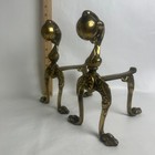 Pair Of Rare Antique Victorian Brass Fire Dogs Andirons Eagle Claw