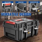 Large Capacity Tool Box Lockable Storage Garage Organizer W  Removable Tray