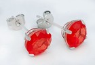 Genuine 2 28 Cts Padparadscha Sapphire Earrings 14k White Gold - Free Appraisal