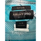 Ariat Pro Series Shirt Mens L g Blue Performance Fitted Western Long Sleeve Euc