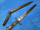 Rare Original Vintage Us M1892 Krag Rifle Bayonet   Early Scabbard Made In 1900