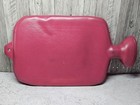 Vintage Pink Rubber Hot Water Bottle Floral Starburst Texture 13    Made In China