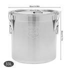 33l Stainless Steel Airtight Canister Kitchen Storage Bucket Dry Food Container