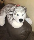 Aurora Super Mush Siberian Husky Dog Plush Blue Eyes Wolf Large Stuffed Animal