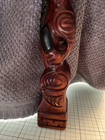 Vintage Hand Carved 9 75    Maori Totem Tiki With Mother Of Pearl Eyes 