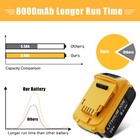  2pack  For Dewalt 20v Max Xr 8000mah Lithium Ion Battery Dcb200 Dcb208 Dcb201-2
