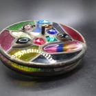 Vtg Stained Leaded Glass Kaleidoscope Replacement Double Wheel Only Multicolor