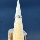 Rhodium Plated  925 Sterling Silver Toe Ring Plumeria With Green Cz