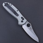 Small Carbon Fiber Handle Damascus Steel Blade Pocket Folding Knife Axis Lock