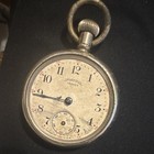 Ingersoll Yankee Open Face Pocket Watch White Dial Silver Metal Case Manual