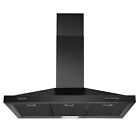 24 30 36 Inch Wall Mount Range Hood Stainless Steel Kitchen Vent Black W led New