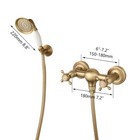 Vintage Antique Brass Bathroom Faucet Dual Handles Hand Held Shower Faucet Set