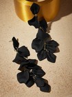 Black Long Rose Petal Dangle Earrings One Size For Valentine Mother s Day